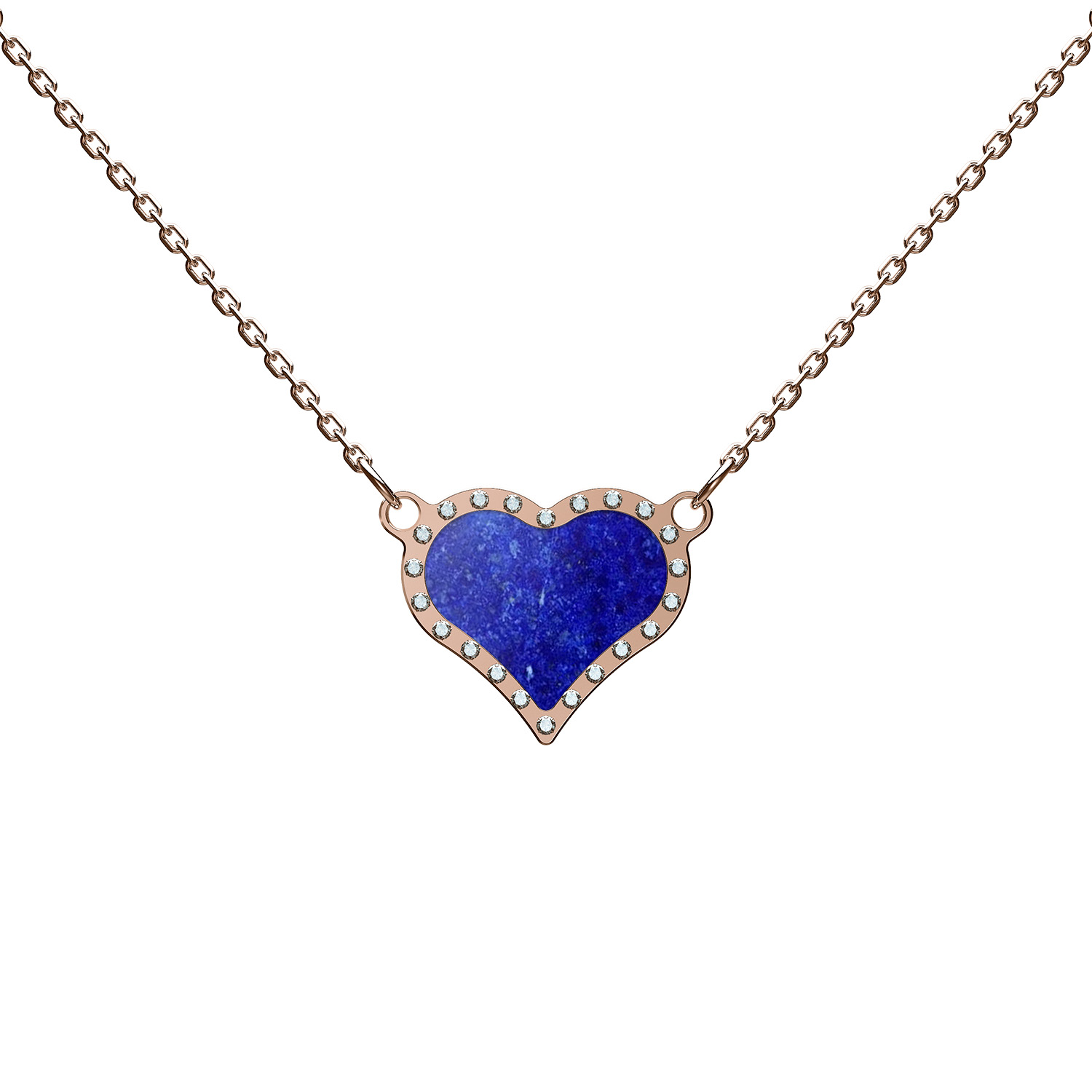 HEART NECKLACE PINK GOLD AND DIAMONDS_Lapis_2175