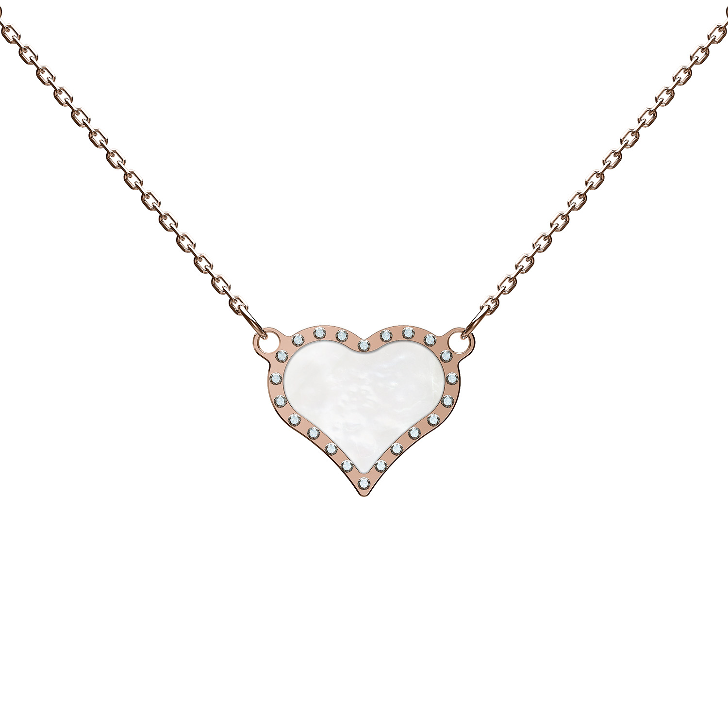 HEART NECKLACE PINK GOLD AND DIAMONDS_MOP_2125
