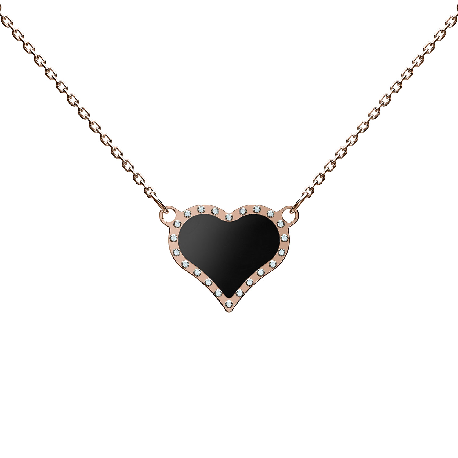 HEART NECKLACE PINK GOLD AND DIAMONDS_Onyx_2125
