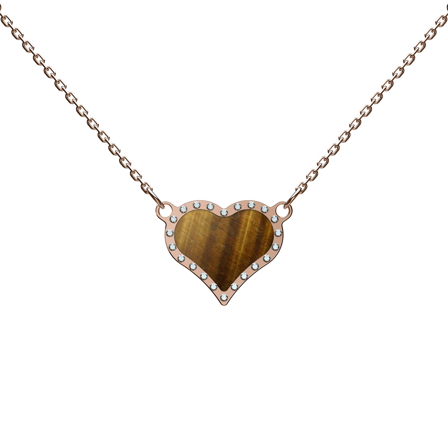 HEART NECKLACE PINK GOLD AND DIAMONDS_Tigre_2125